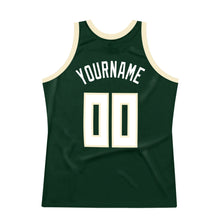 Load image into Gallery viewer, Custom Hunter Green White-Cream Authentic Throwback Basketball Jersey
