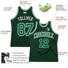 Load image into Gallery viewer, Custom Hunter Green Kelly Green-White Authentic Throwback Basketball Jersey
