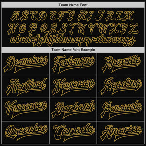 Custom Black Old Gold Pinstripe Old Gold Bomber Full-Snap Varsity Letterman Jacket