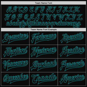 Custom Black Teal Pinstripe Teal Bomber Full-Snap Varsity Letterman Jacket