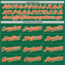 Load image into Gallery viewer, Custom Kelly Green Orange-White Authentic Baseball Jersey
