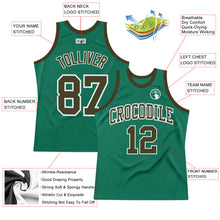 Load image into Gallery viewer, Custom Kelly Green Olive-White Authentic Throwback Basketball Jersey
