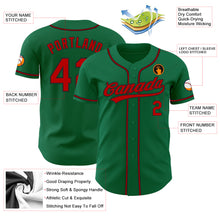 Load image into Gallery viewer, Custom Kelly Green Red-Black Authentic Baseball Jersey
