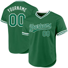 Load image into Gallery viewer, Custom Kelly Green White Authentic Throwback Baseball Jersey
