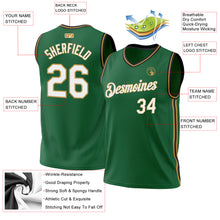 Load image into Gallery viewer, Custom Kelly Green Old Gold-Black Authentic Throwback Basketball Jersey
