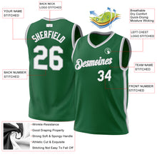 Load image into Gallery viewer, Custom Kelly Green White-Gray Authentic Throwback Basketball Jersey
