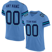 Load image into Gallery viewer, Custom Light Blue Navy Gray-Teal Mesh Authentic Football Jersey
