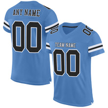 Load image into Gallery viewer, Custom Light Blue Black-White Mesh Authentic Football Jersey
