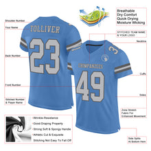 Load image into Gallery viewer, Custom Light Blue Gray-Steel Gray Mesh Authentic Football Jersey
