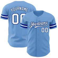 Load image into Gallery viewer, Custom Light Blue White-Royal Authentic Baseball Jersey
