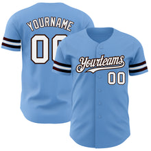 Load image into Gallery viewer, Custom Light Blue White-Brown Authentic Baseball Jersey
