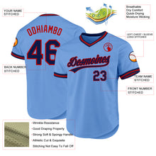 Load image into Gallery viewer, Custom Light Blue Navy-Red Authentic Throwback Baseball Jersey
