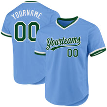 Load image into Gallery viewer, Custom Light Blue Green-White Authentic Throwback Baseball Jersey
