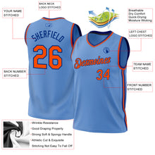 Load image into Gallery viewer, Custom Light Blue Orange-Royal Authentic Throwback Basketball Jersey
