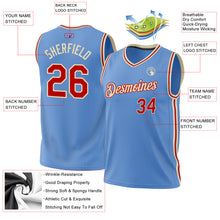 Load image into Gallery viewer, Custom Light Blue Red-Cream Authentic Throwback Basketball Jersey
