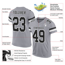 Load image into Gallery viewer, Custom Light Gray Black-White Mesh Authentic Football Jersey
