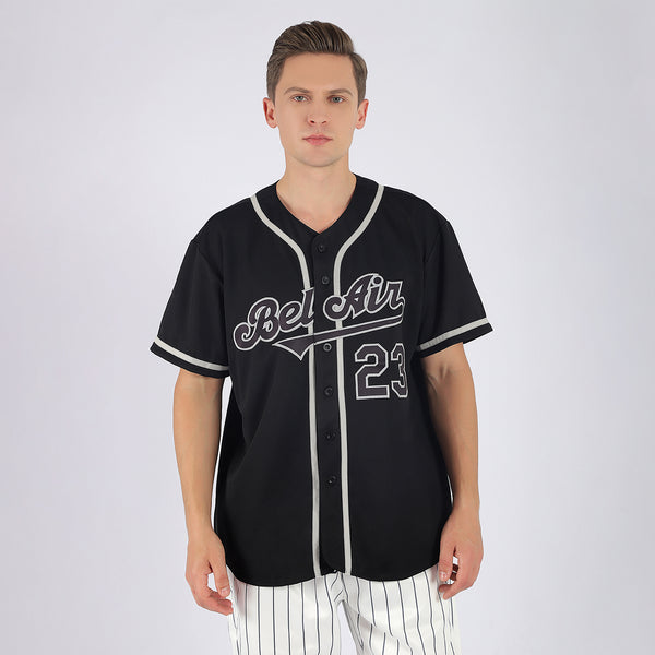 Custom Gray Black Pinstripe Black-Gold Authentic Baseball Jersey Discount