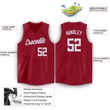 Load image into Gallery viewer, Custom Maroon White V-Neck Basketball Jersey
