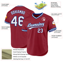 Load image into Gallery viewer, Custom Maroon White-Royal Authentic Throwback Baseball Jersey
