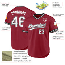 Load image into Gallery viewer, Custom Maroon Black-Gray Authentic Throwback Baseball Jersey
