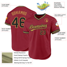 Load image into Gallery viewer, Custom Maroon Black-Old Gold Authentic Throwback Baseball Jersey
