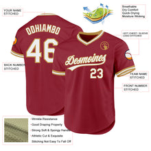 Load image into Gallery viewer, Custom Maroon White-Old Gold Authentic Throwback Baseball Jersey
