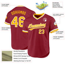 Load image into Gallery viewer, Custom Maroon Gold-White Authentic Throwback Baseball Jersey
