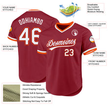 Load image into Gallery viewer, Custom Maroon White-Orange Authentic Throwback Baseball Jersey
