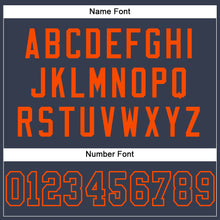 Load image into Gallery viewer, Custom Navy Navy-Orange Mesh Authentic Football Jersey
