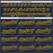 Load image into Gallery viewer, Custom Navy Navy-Gold Authentic Baseball Jersey
