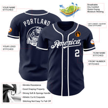 Load image into Gallery viewer, Custom Navy White Authentic Baseball Jersey
