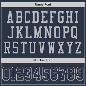 Custom Navy Gray Mesh Authentic Football Jersey