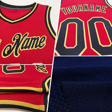 Load image into Gallery viewer, Custom Navy Orange-White Authentic Throwback Basketball Jersey
