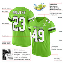 Load image into Gallery viewer, Custom Neon Green White-Black Mesh Authentic Football Jersey
