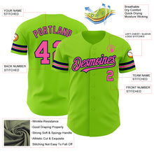 Load image into Gallery viewer, Custom Neon Green Pink-Navy Authentic Baseball Jersey
