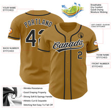 Load image into Gallery viewer, Custom Old Gold Black-White Authentic Baseball Jersey
