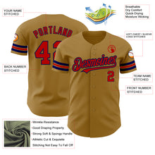 Load image into Gallery viewer, Custom Old Gold Red-Navy Authentic Baseball Jersey
