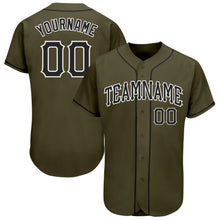 Load image into Gallery viewer, Custom Olive Black-White Authentic Salute To Service Baseball Jersey
