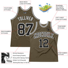 Load image into Gallery viewer, Custom Olive Black-White Authentic Throwback Salute To Service Basketball Jersey
