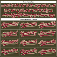 Load image into Gallery viewer, Custom Olive City Cream Pinstripe Crimson Authentic Salute To Service Baseball Jersey
