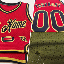 Load image into Gallery viewer, Custom Olive Black-Gold Authentic Throwback Salute To Service Basketball Jersey
