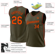 Load image into Gallery viewer, Custom Olive Orange-Black Authentic Throwback Salute To Service Basketball Jersey
