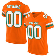 Load image into Gallery viewer, Custom Orange White-Kelly Green Mesh Authentic Football Jersey
