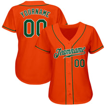 Load image into Gallery viewer, Custom Orange Kelly Green-White Authentic Baseball Jersey
