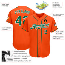 Load image into Gallery viewer, Custom Orange Kelly Green-White Authentic Baseball Jersey
