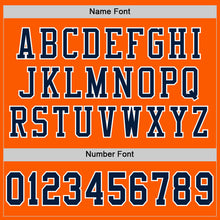 Load image into Gallery viewer, Custom Orange Navy-White Mesh Authentic Football Jersey
