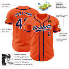 Load image into Gallery viewer, Custom Orange Navy-White Authentic Baseball Jersey
