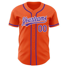 Load image into Gallery viewer, Custom Orange Purple-White Authentic Baseball Jersey
