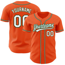 Load image into Gallery viewer, Custom Orange White-Green Authentic Baseball Jersey
