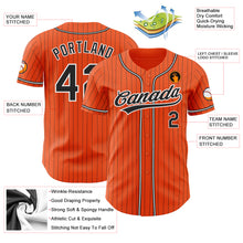 Load image into Gallery viewer, Custom Orange Black Pinstripe Black-White Authentic Baseball Jersey
